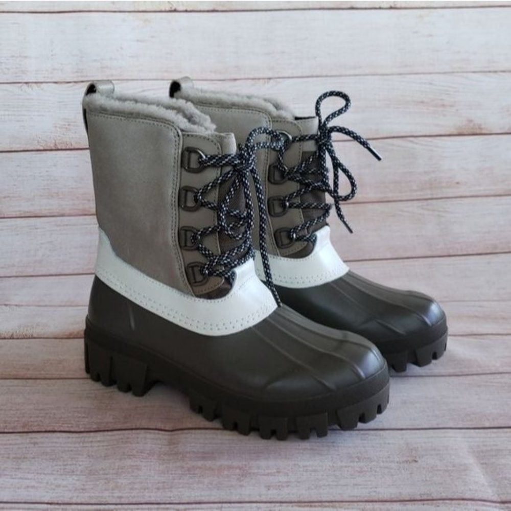 Rag & Bone Snow Winter Thermal Water Resistant Suede Rubber Shearling Boots 38
